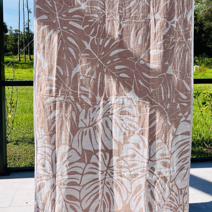 TurkanHome - Wholesale Throw Blanket - Botanical Turkish Towel, shawl, throw, baby blanket (Beige)3