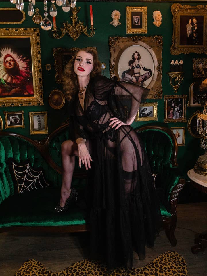 Elle Rebel - Wholesale Dress - Women's - Timeless Temptress Tulle Robe Dress5