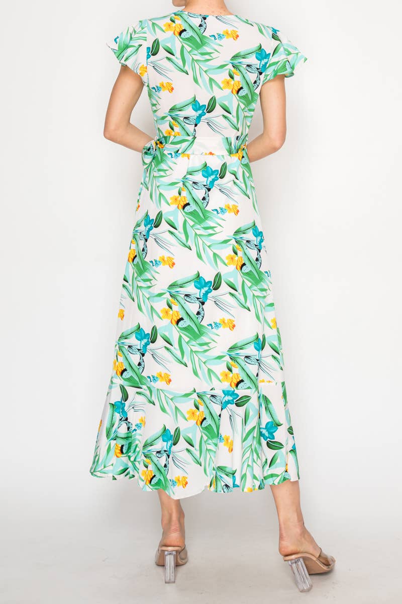 mehrfarbig Florales Wickel-Midikleid für den Großhandel auf Faire3