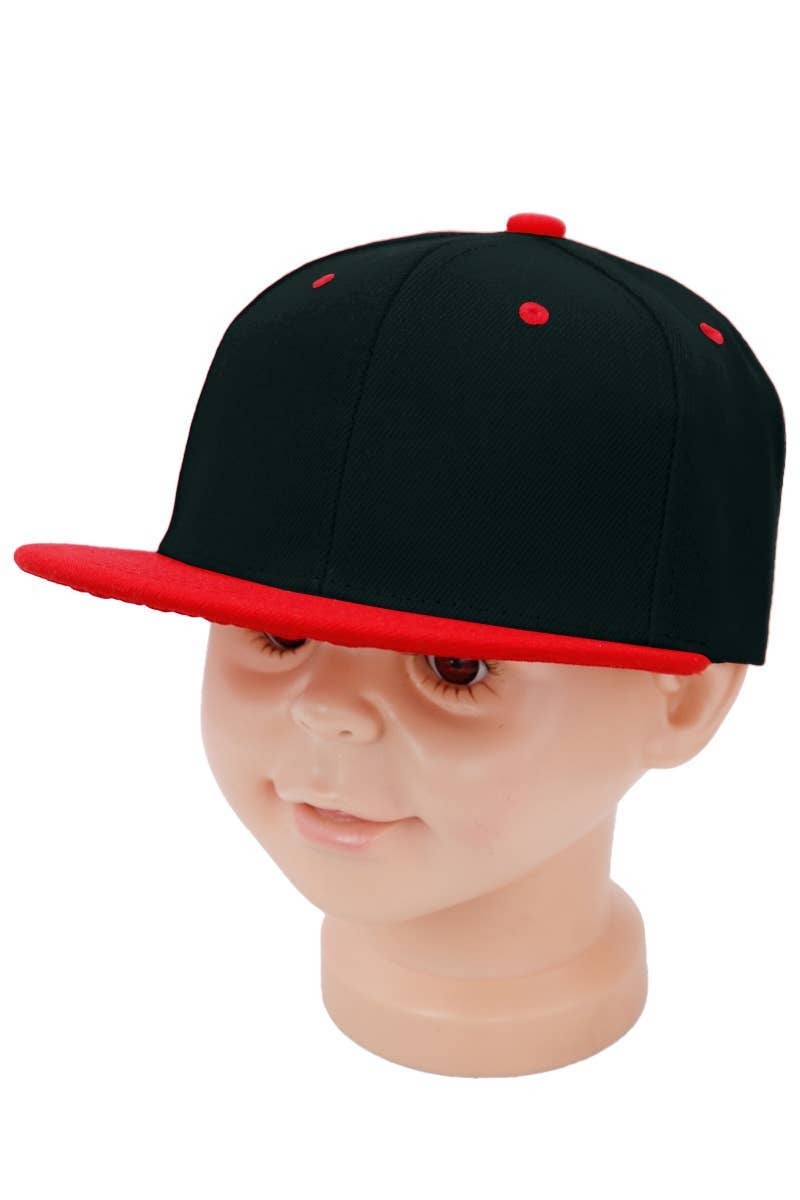 Cap Zone - Wholesale Baseball Cap - Kids - Kids Solid Twill Snap Back Flat Bill Cap10