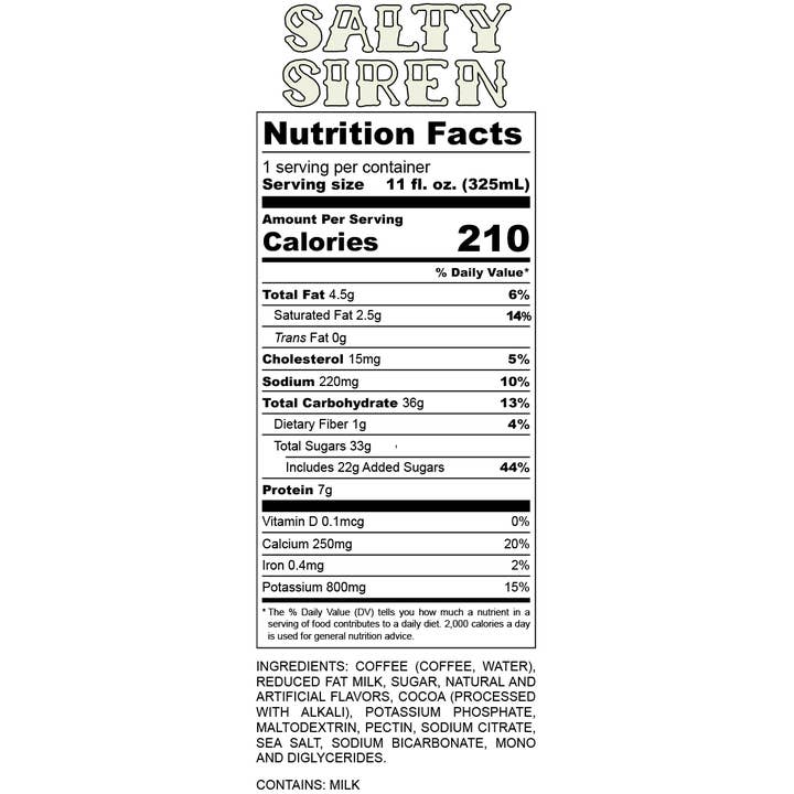 Bones Coffee Company - Venta al por mayor Café helado/infusiones frías - Salty Siren Latte | 12-Pack | Flavored Coffee3