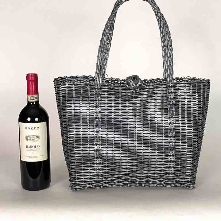 The Niger Bend - Vente Tote bag – femme - Fourre-tout en plastique recyclé tissé profond avec fermeture - El Salvador10