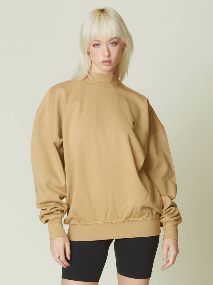 Sweat-shirt surdimensionné brodé en coton biologique pour la vente par American Able