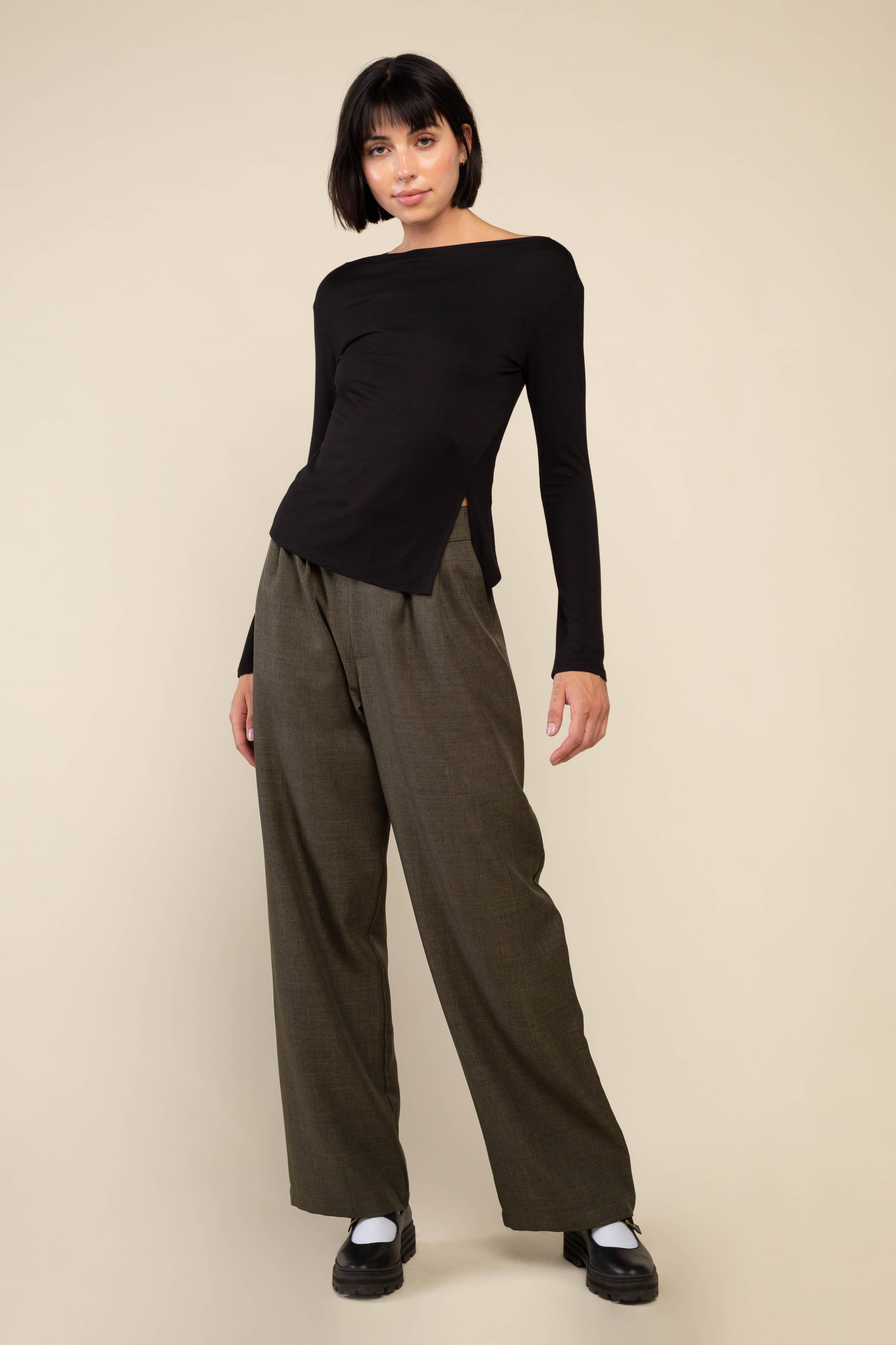 NLT – Großhandel Strickoberteil – Damen – Salem Langarmshirt mit U-Boot-Ausschnitt aus Bamboo Siro Basic10