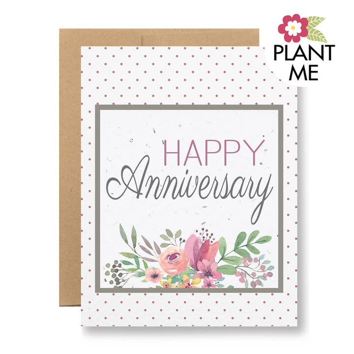 Plantable Seed Paper Greeting Card - Happy Anniversary for wholesale by Seedy Cards