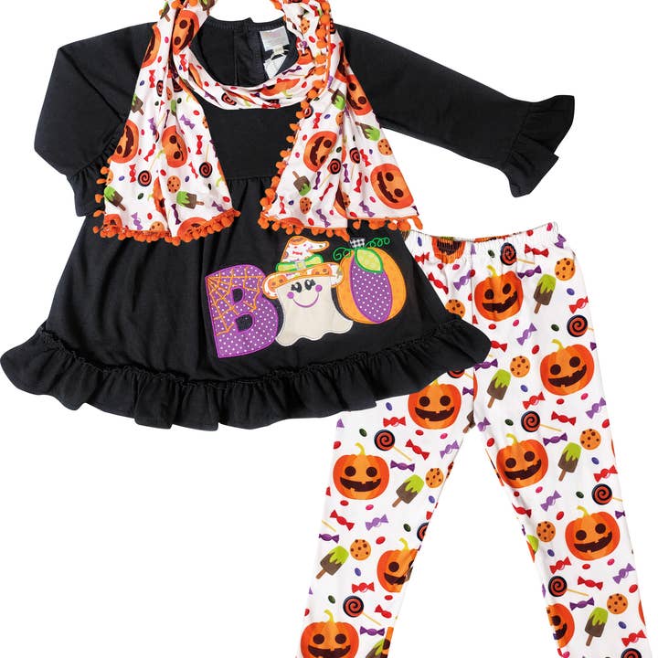 Tenue d'Halloween Boo Ghost pour bébé fille pour la vente par Angeline Kids