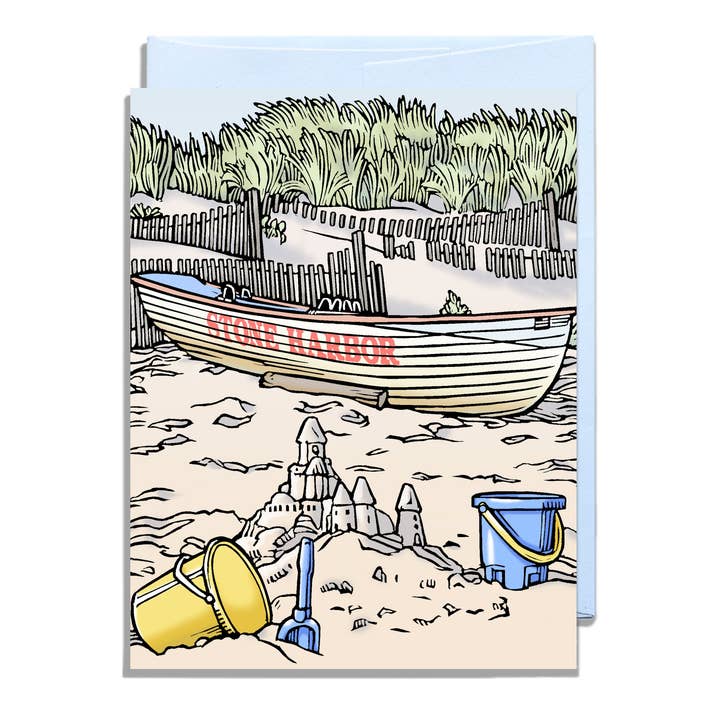 Front de mer en été pour la vente par Daniel Joseph Durkin Illustrations