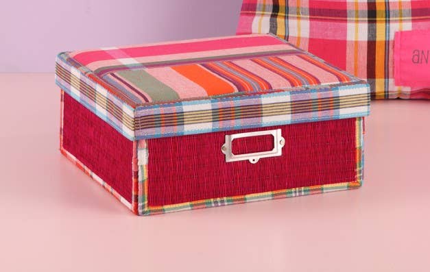 B&P Italia - Vente Boîtes décoratives - Boîte CASABLANCA recouverte de tissu cousu main0