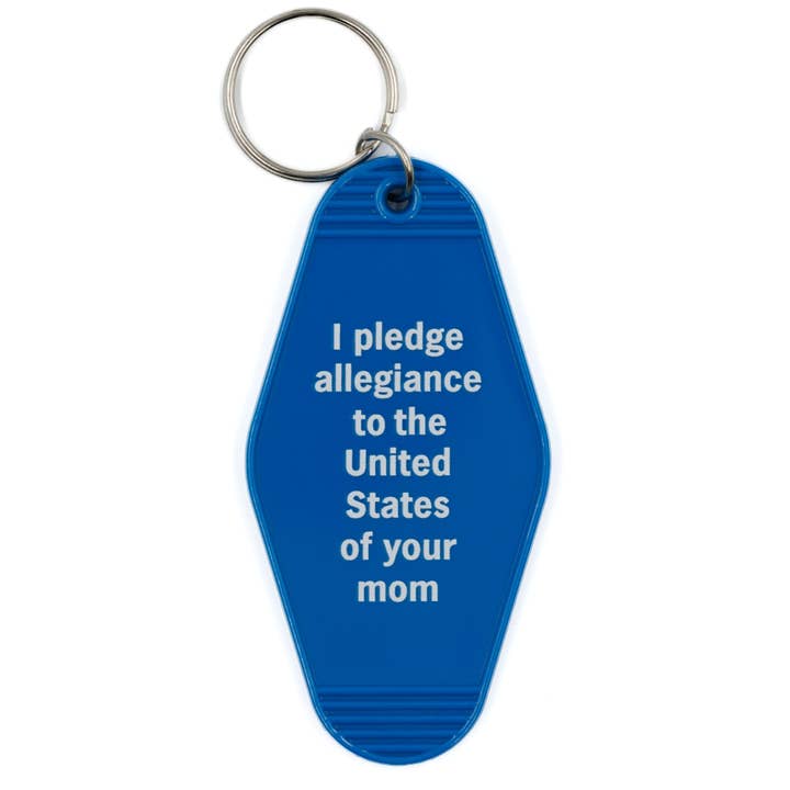 GetBullish - Wholesale Keychain - Women's - I Pledge Allegiance to Your Mom Motel Keychain in Blue2