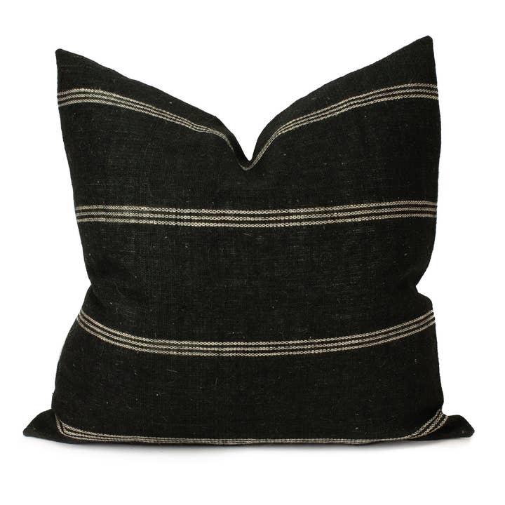 Heddle & Lamm - Wholesale Throw Pillow Cover - Priya - Black Indian Wool Pillow Covers