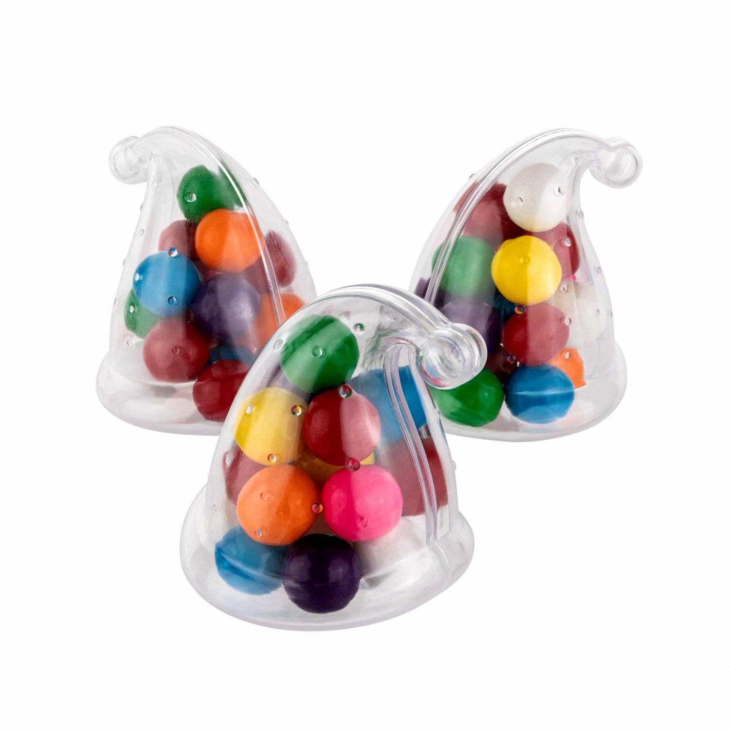 Hammont - Wholesale Party Favor Bag/Box - Elf Hat Shaped Acrylic Candy Boxes 12 Pack 2.16"X2.95"1