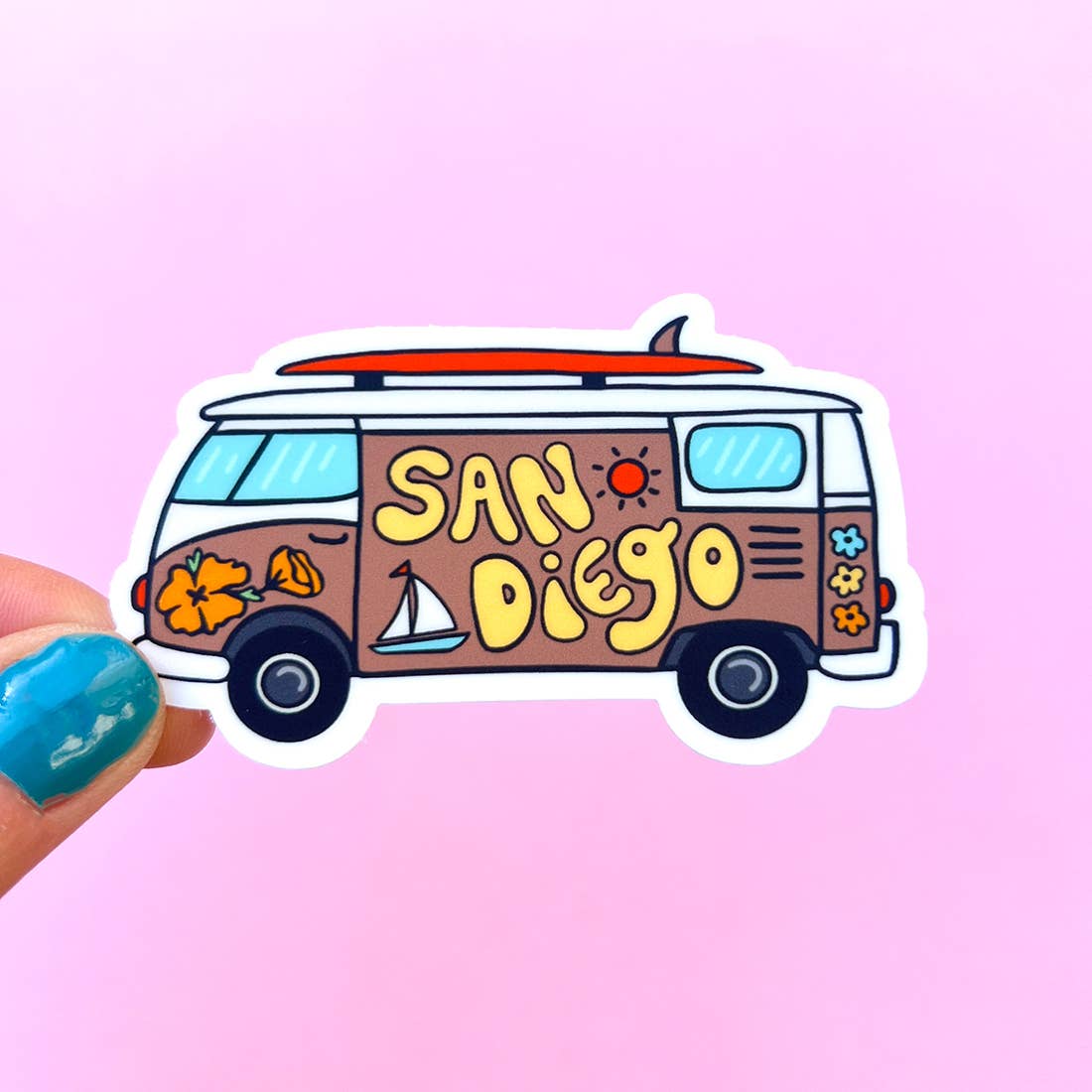 Brenna Daugherty Illustration - Wholesale Sticker - San Diego Surf Van Sticker2