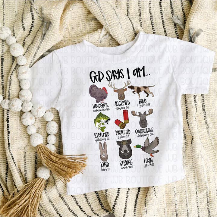 God Says I Am Outdoors Tee for wholesale by Rockin’ 5A Apparel