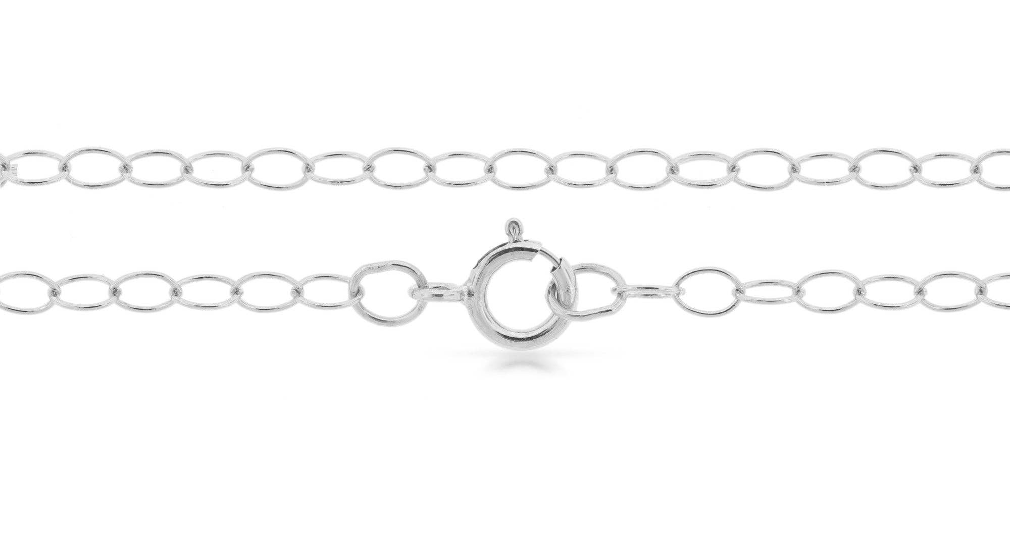 Plazko - Wholesale Link & Chain Necklace - Cable Chain Sterling Silver 3x2mm 24" W/ Spring Ring Clasp - 1pc0