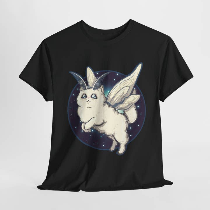 Moth Kitty Unisex Heavy Cotton Tee for wholesale by LVB Art