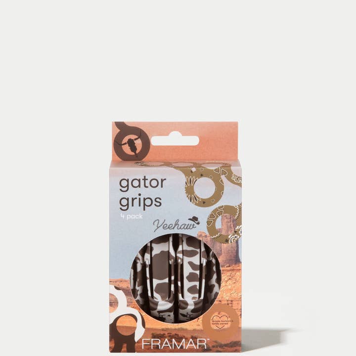 Framar Hair Brushes & Hair Accessories - Wholesale Hair Clip - Women's - FRAMAR Cow Print Alligator Hair Clips For Women, Gator Clips2