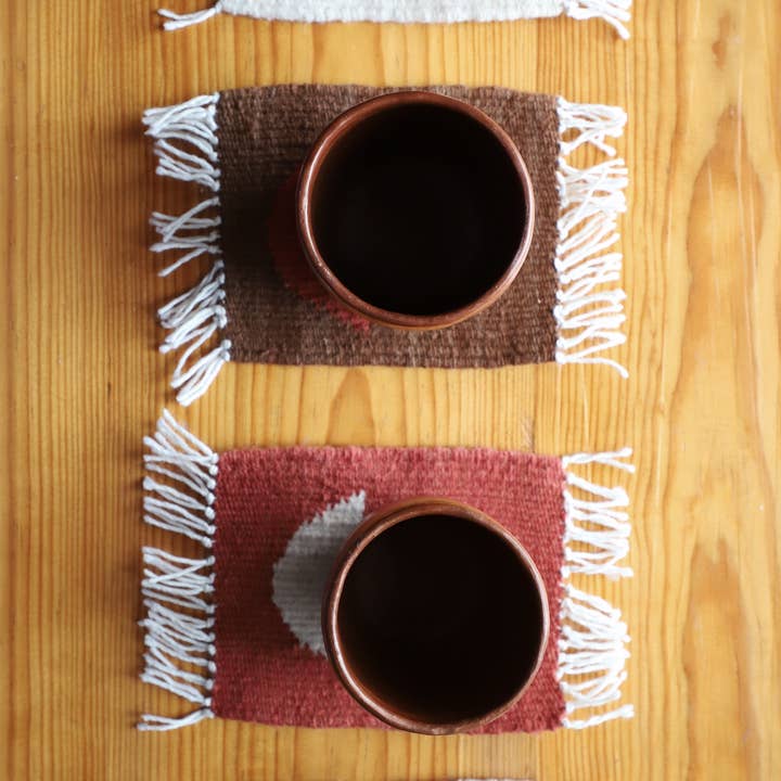 Tierra y Mano - Wholesale Coasters - Naturally Dyed Woven Wool Coaster set of 4 | LUNAS mini