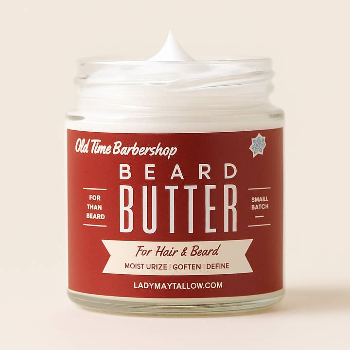 Tallow Man Old Time Barbershop Beard + Body Butter | Men's Grooming | Grass-Fed Tallow | 9oz for wholesale by May's Market @ TLM