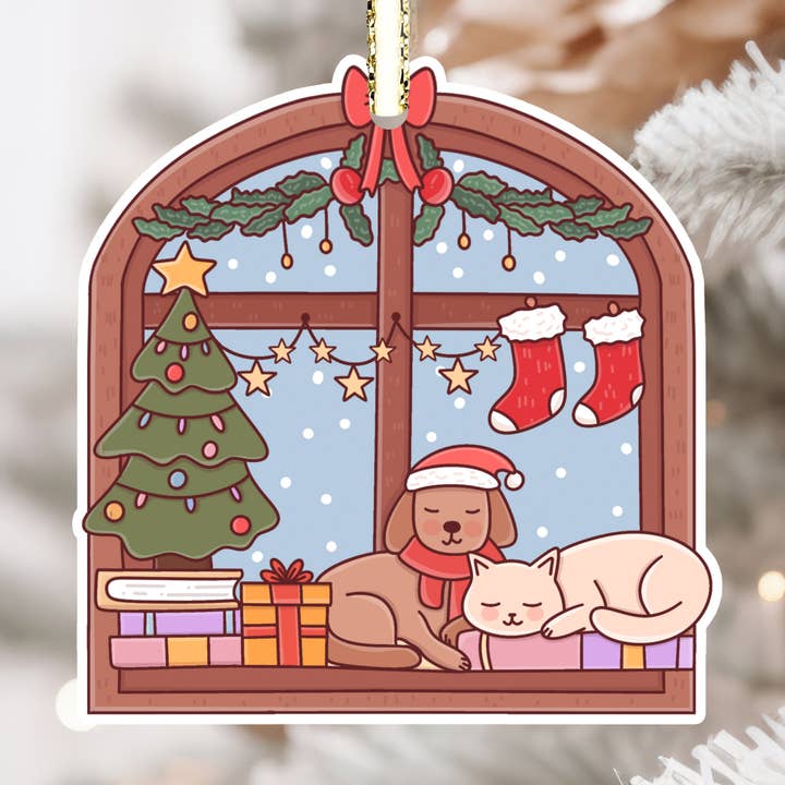 Momenti di Vita - Wholesale Ornament - Book Ornament, Dog Cat Bookish Ornament, Book Merch Gifts4