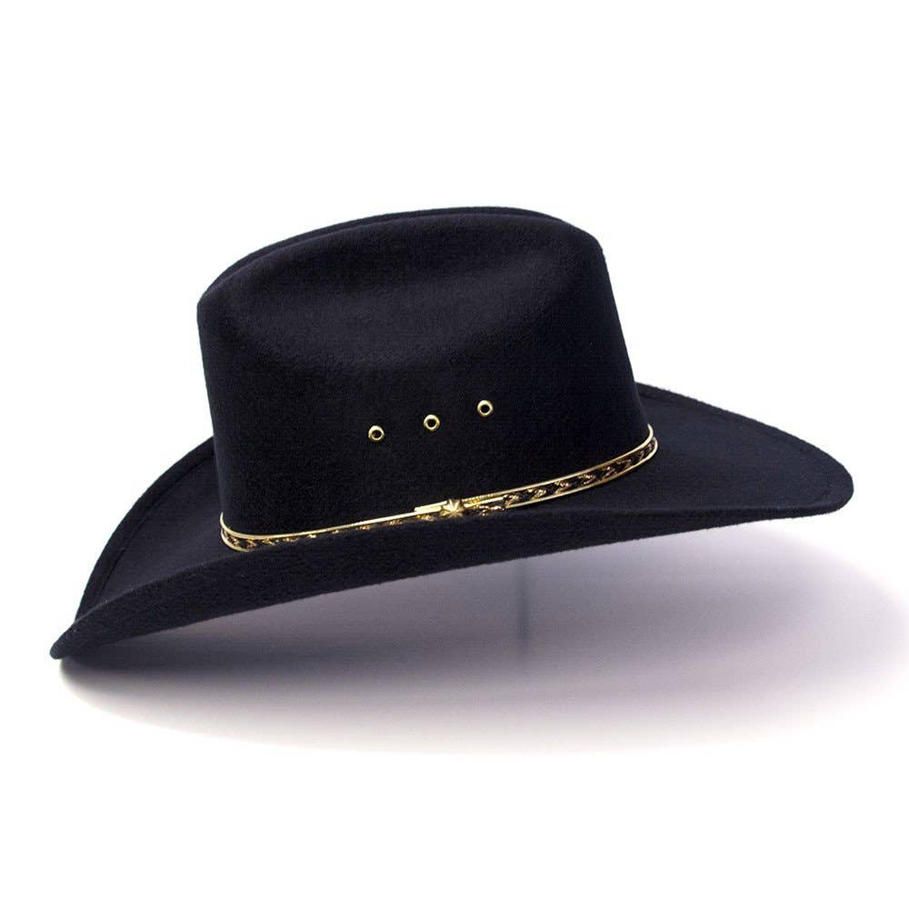 Western Express - Wholesale Cowboy Hat - Unisex - Black Felt Finish Western Cattleman Hat4