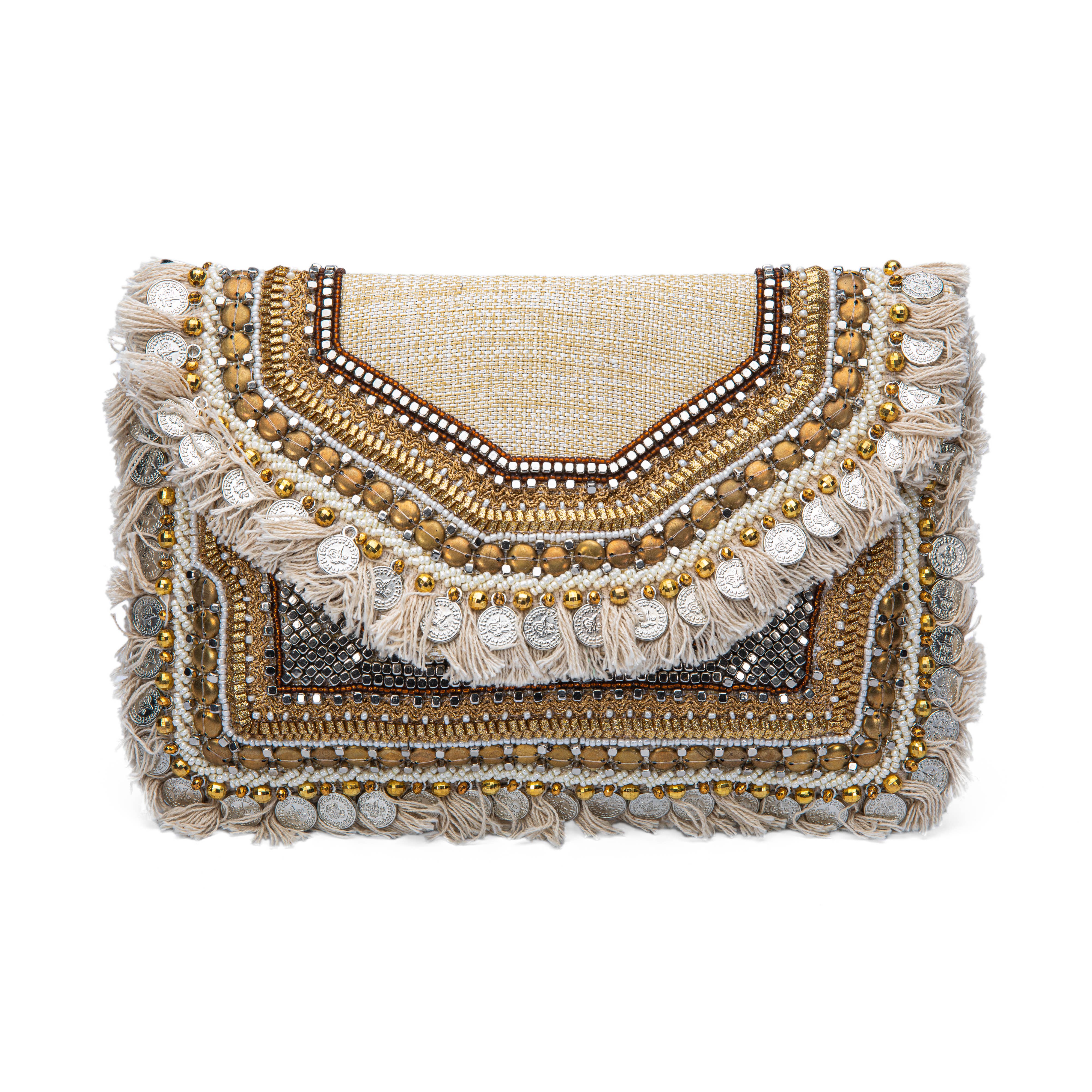 Samser Designs – Großhandel Clutch – Damen – Lina Gorgeous Fringe Clutchtasche für Damen1