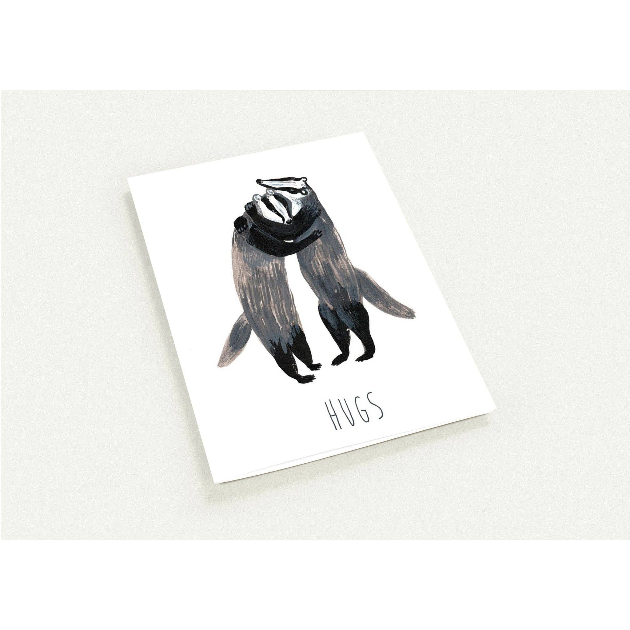 Ingrid Press - Wholesale Love Card - Badger Hugs 10 Greeting Cards1