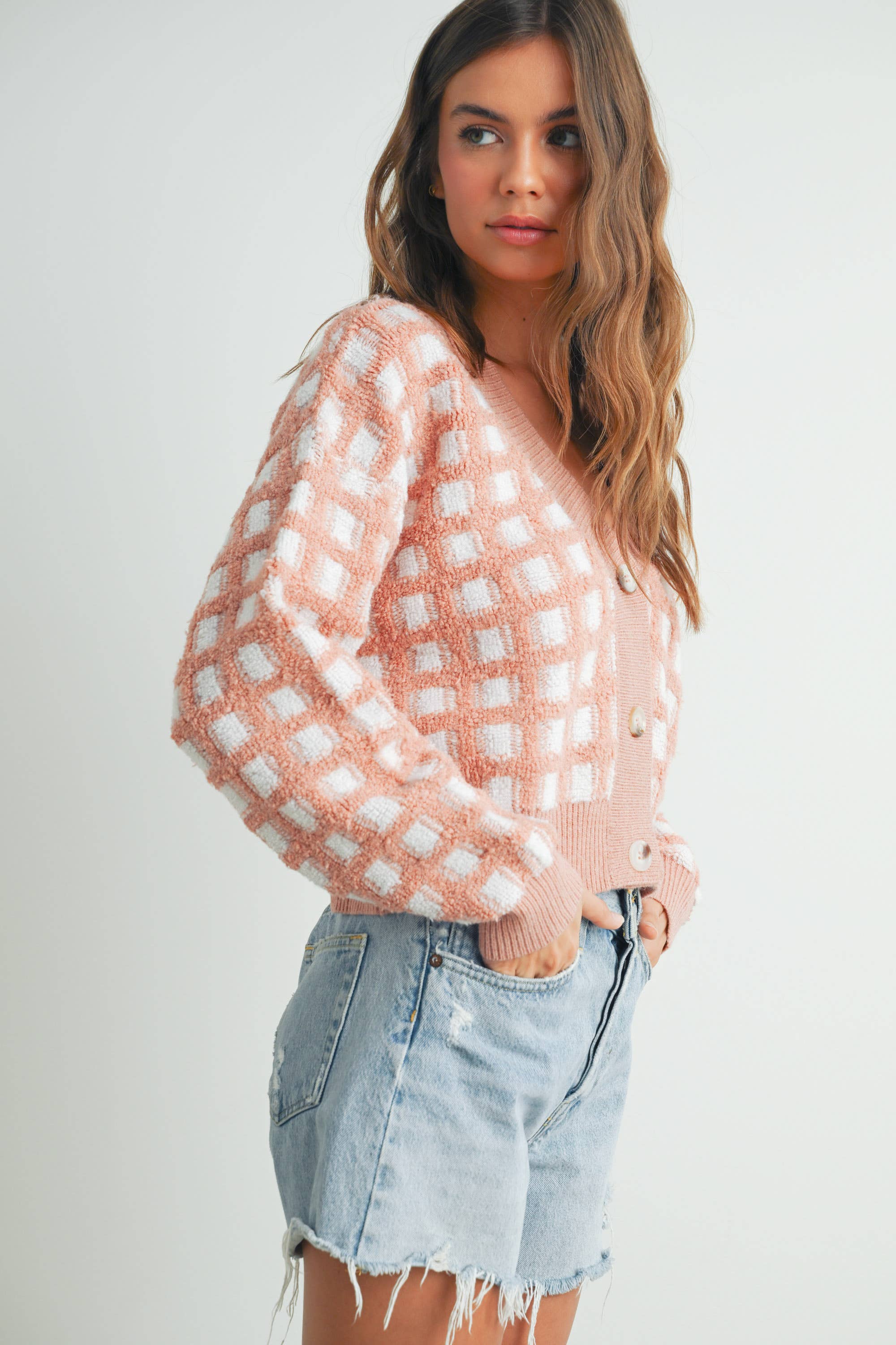 BUTTERMELON – Engroshandel Cardigan - Dame – Cropped V-hals Cardigan - BMC751917