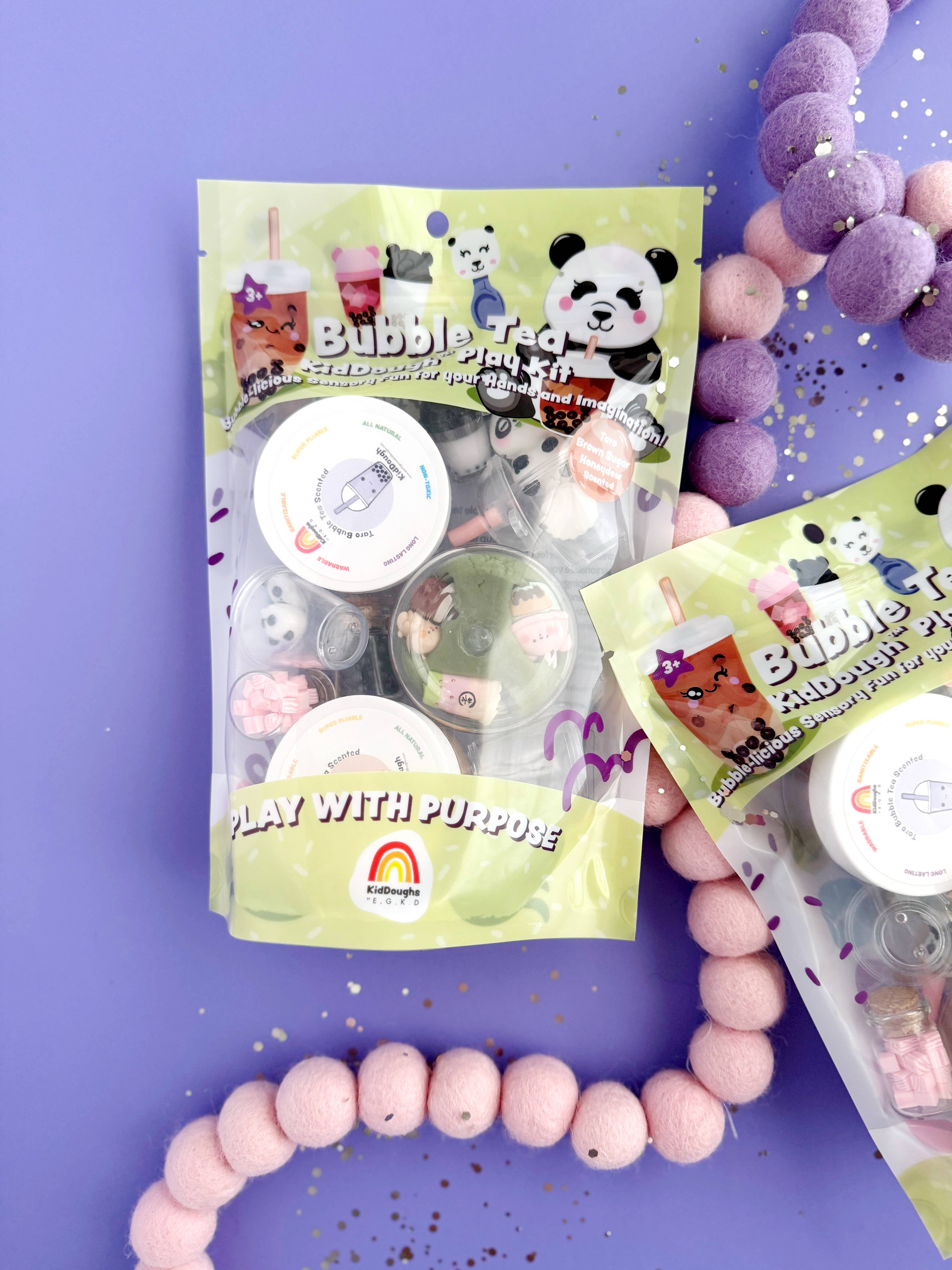 Earth Grown KidDoughs (KidDoughs by EGKD) - Wholesale Putty/slime – Child - Bubble Tea KidDough Play Kit2