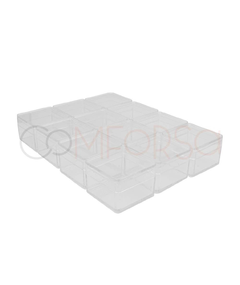 COM FORSA SL - Wholesale Craft Supplies - Pack 12 Mini Plastic Storage Boxes 3 x 3 mm0