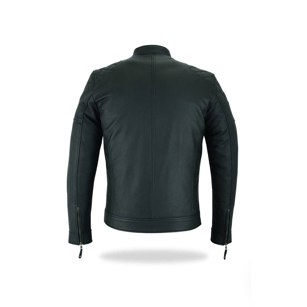 Tackfield - Wholesale Leather Jacket - Men's - Cafe Racer Men's Hand Quilted Jacket Premium Cow Aniline Leather1