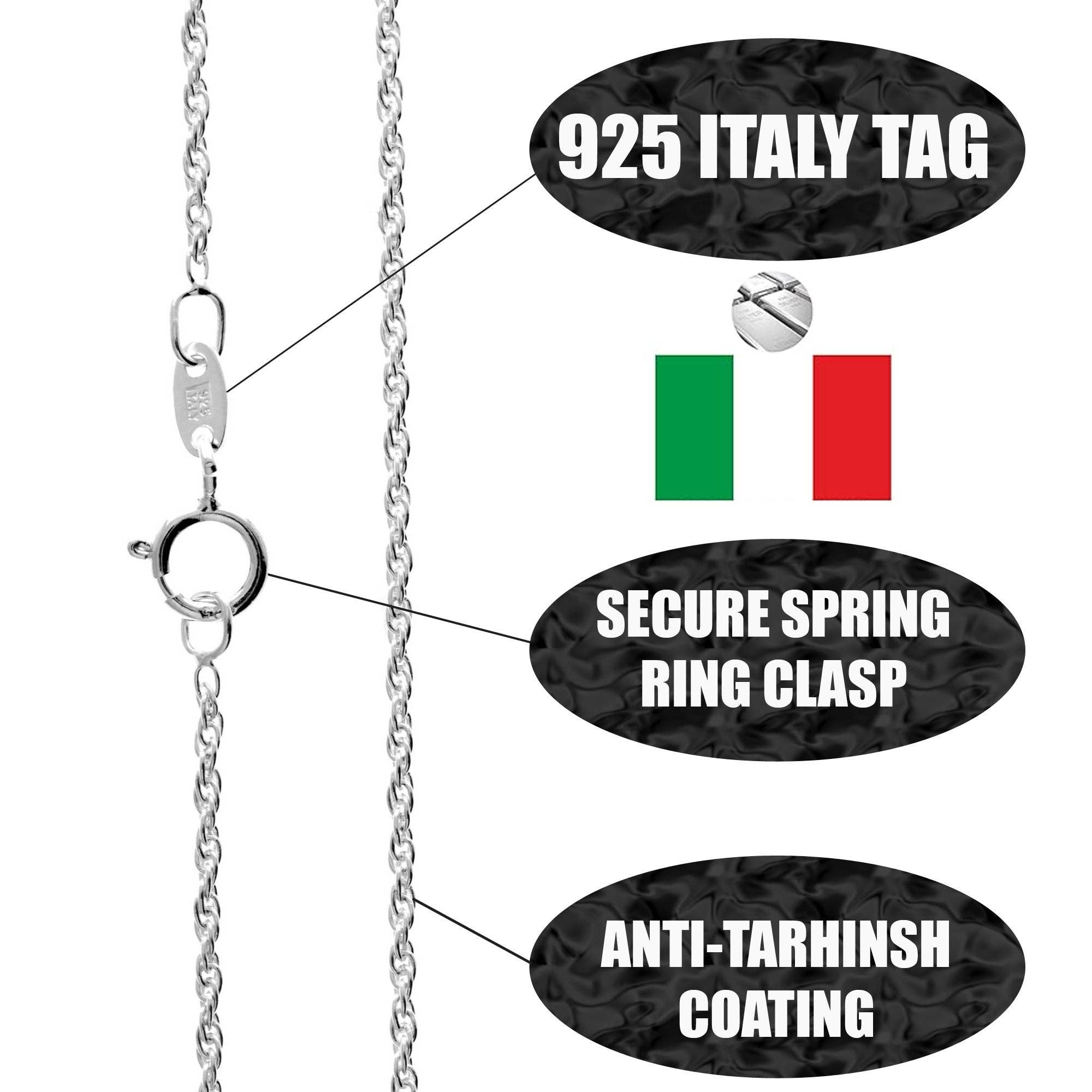 SilverAmber Jewellery - Vendita all'ingrosso Collane a catena e maglie - Made in Italy - Catena a corda in argento sterling 925 da 1,7 MM con rivestimento anti-ossidazione - GCH0133