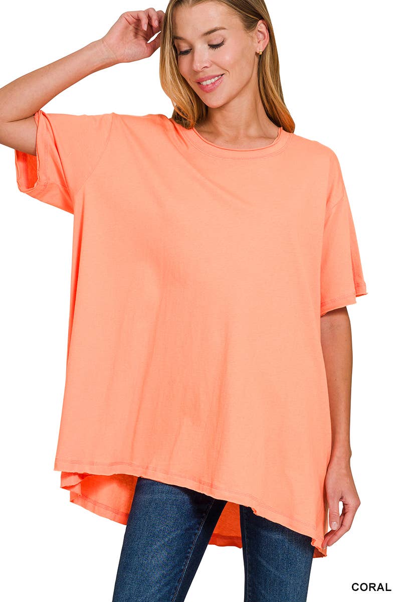 42POPS – wholesale Tunic – Women’s – ".._ Washed Cotton Drop Shoulder Oversized Top7