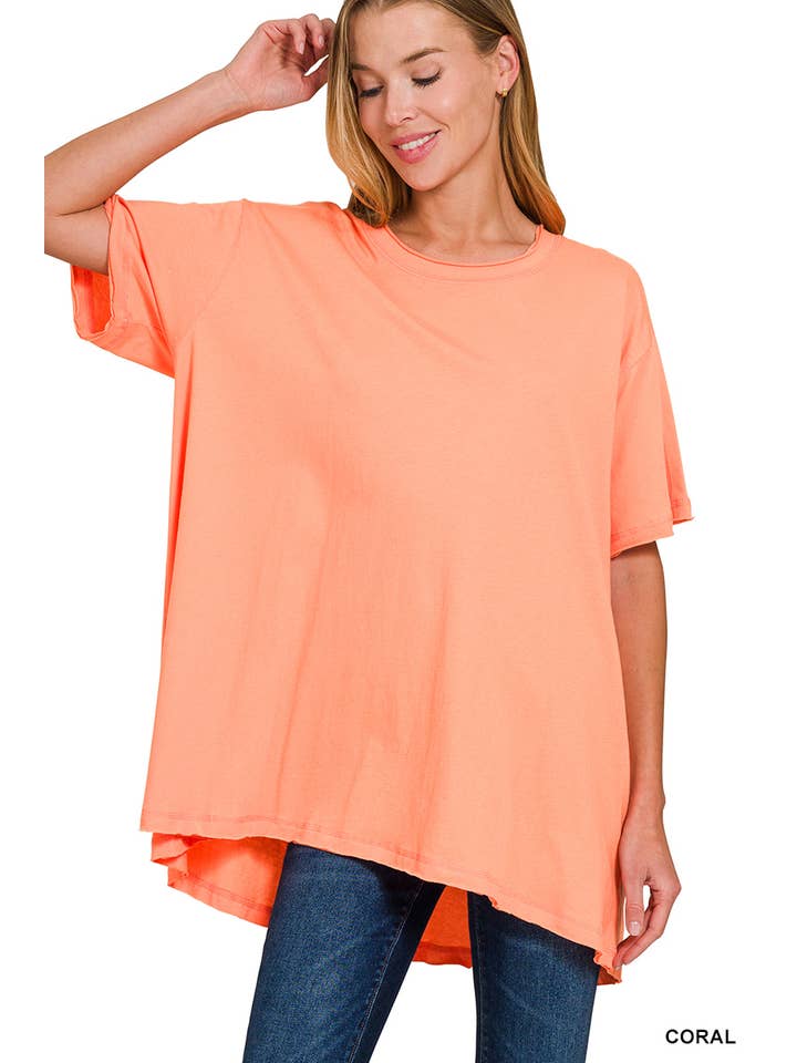 42POPS – wholesale Tunic – Women’s – ".._ Washed Cotton Drop Shoulder Oversized Top7