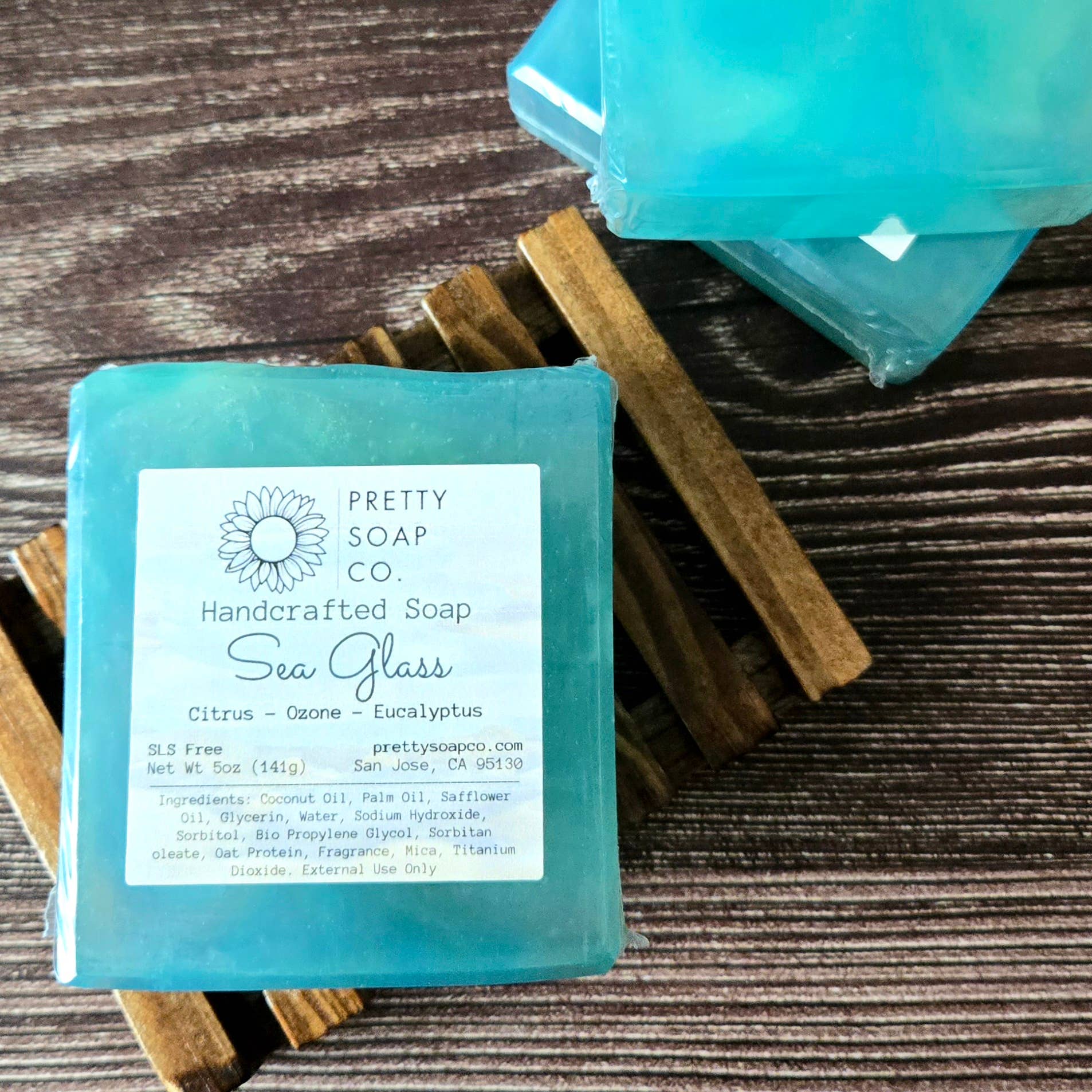 Pretty Soap Co. - Wholesale Bar Soap - Sea Glass Glycerin Soap | Clean Citrus and Ocean Scent4