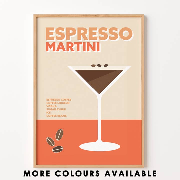 Espresso Martini cocktailtryck för wholesale av Peach and Home