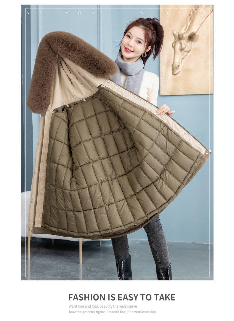 Marayn - Wholesale Parka - Women's - Chic 2025 Detachable Liner MidLength Winter Parka6