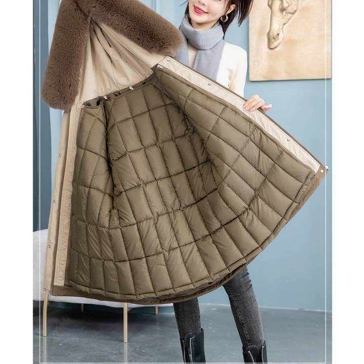 Marayn - Wholesale Parka - Women's - Chic 2025 Detachable Liner MidLength Winter Parka6