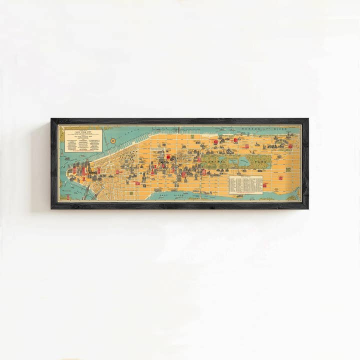 Oude kaart van New York 1928 Picturale kaart van New York Vintage kaart | Wandkaart print voor wholesale door OldCityPrints - Old Maps and Posters