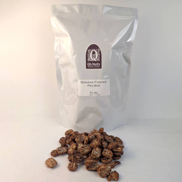 Banana Foster Pecans - 6lb Bulk for wholesale by Q's Nuts, LLC