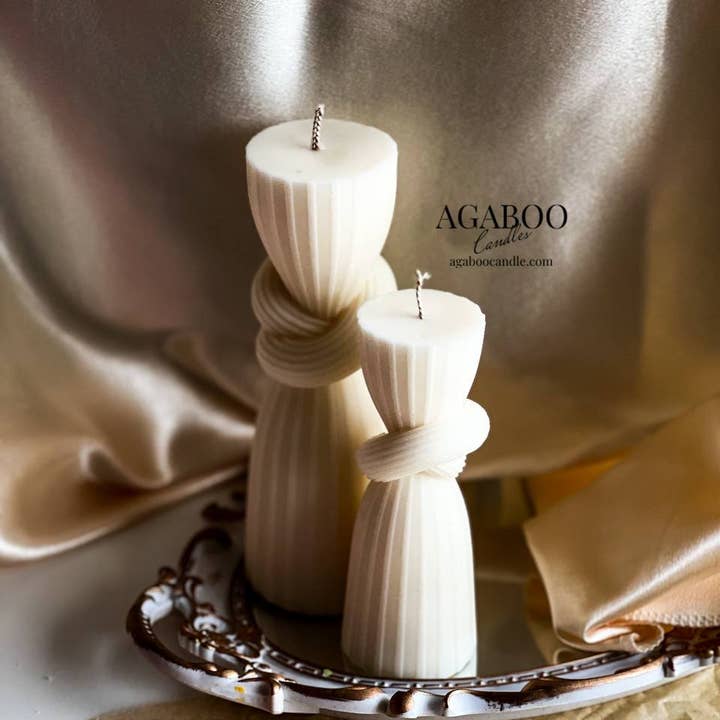 Agaboo Candle - Wholesale Pillar Candle - Knot Stripe Cylindrical Pillar Candle7