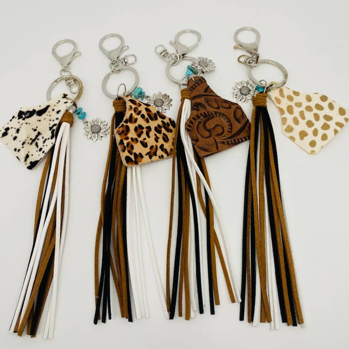 Mio Queena - Wholesale Keychain - Women's - Western Style Geometric Cowhide Keychain