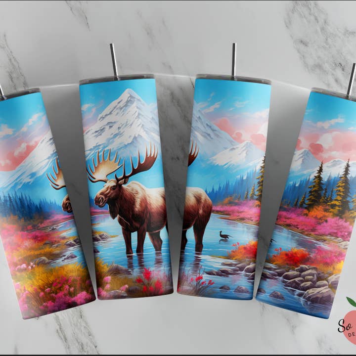 Gobelet Alaska, Gobelet Moose, Alaska Moose Cup pour la vente par So Peachy Designs