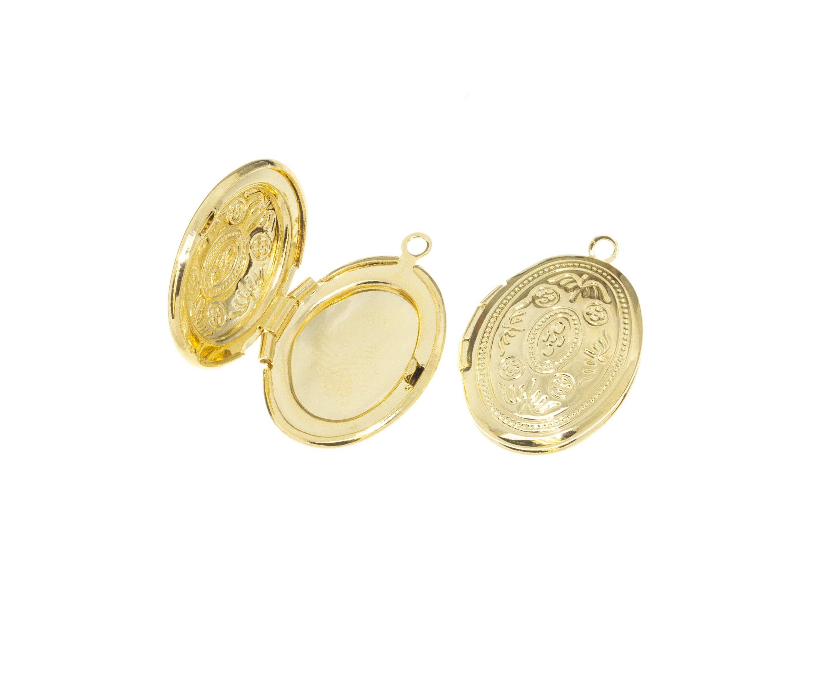 Jewel Pledge - Wholesale Individual Charm/Pendant - Gold Oval Locket Charm Pendant Long Lasting Gift CPG700