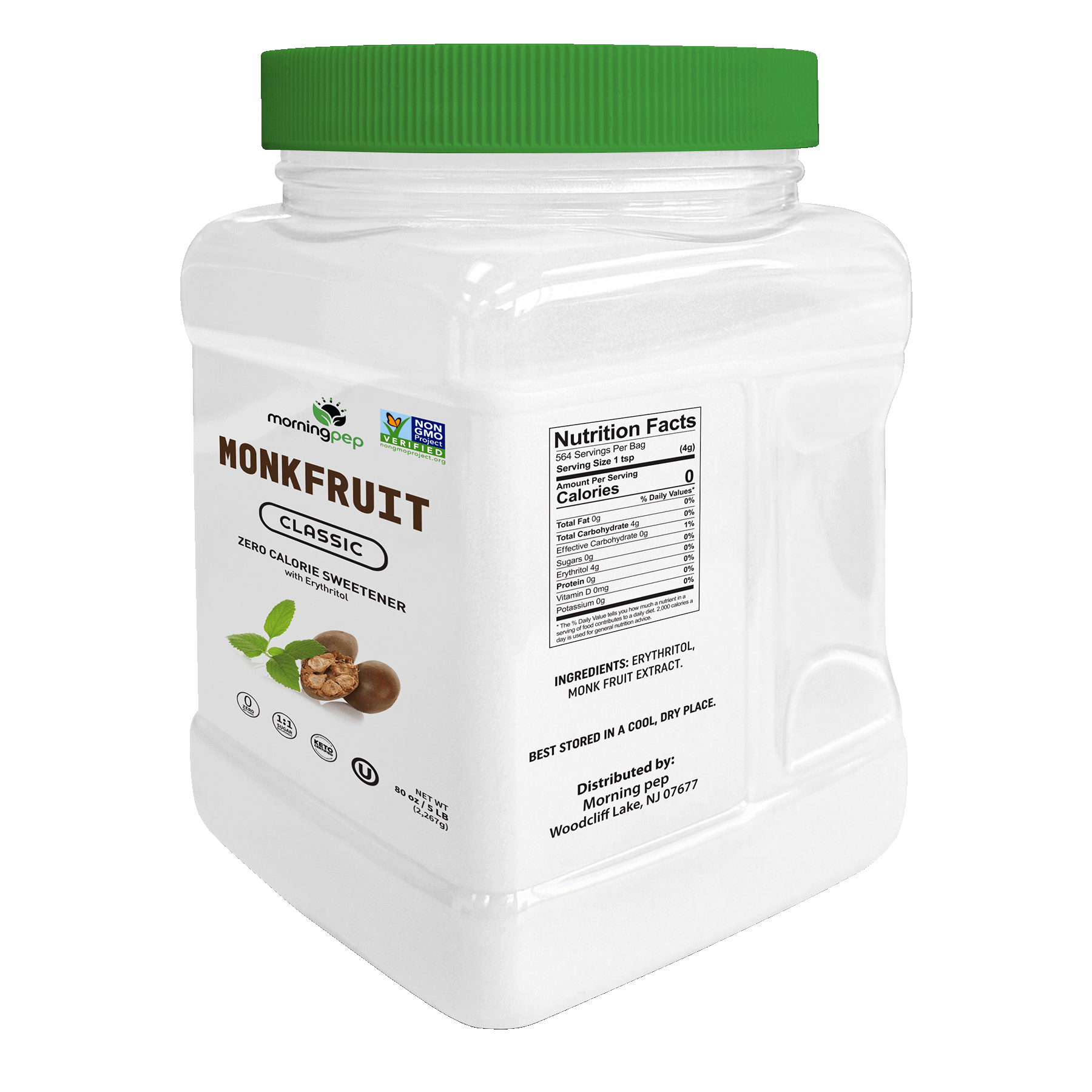 Durelife - Wholesale Sugar/Sweetener - Morning Pep Monk Fruit Sweetener, Classic White 2.5lb10