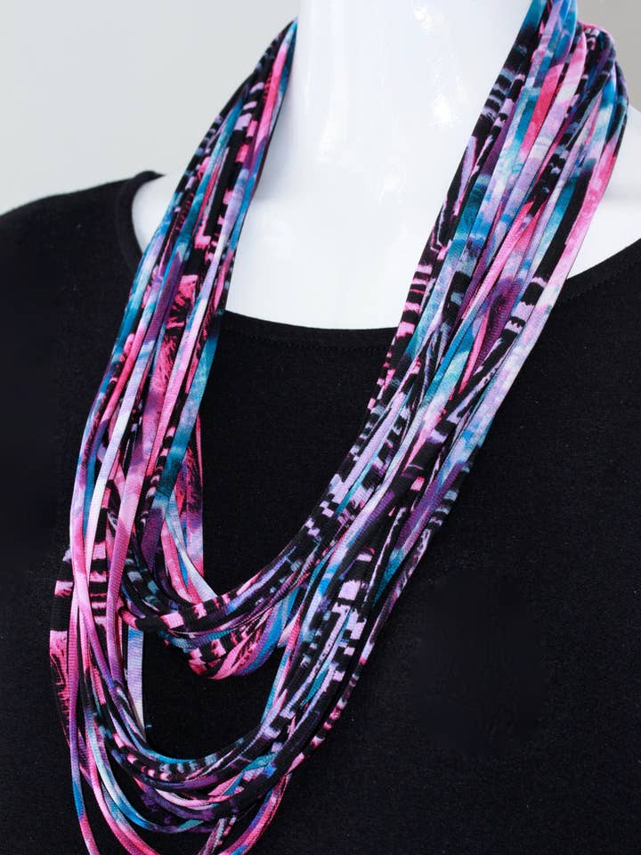 Cachecol ou Colar em Multi Color Rosa Print por atacado de Necknots