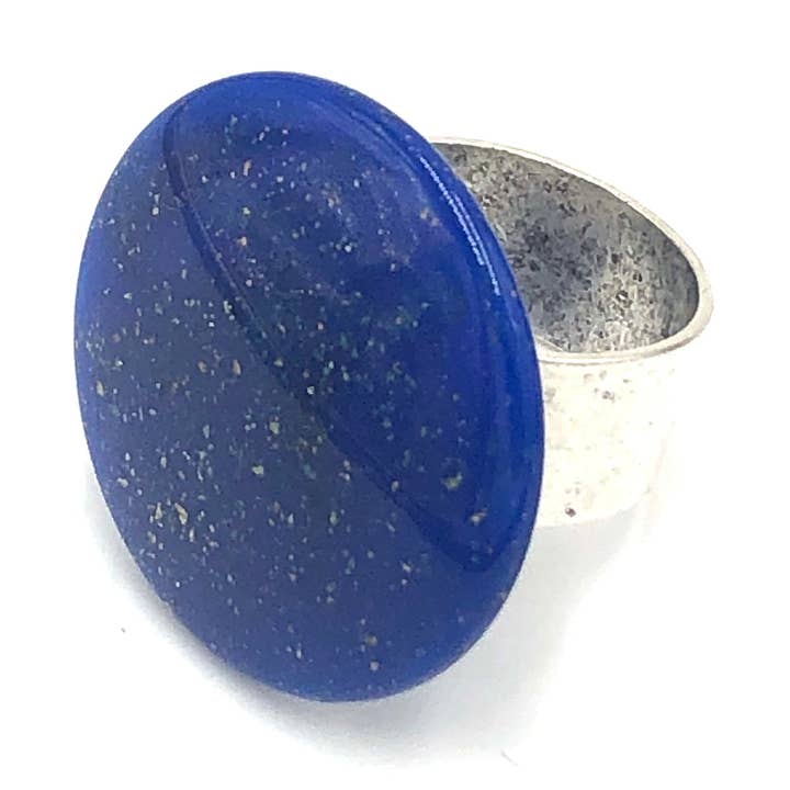 Celestial Stars Sparkle Blue Cocktail Ring for wholesale by Leetie Lovendale