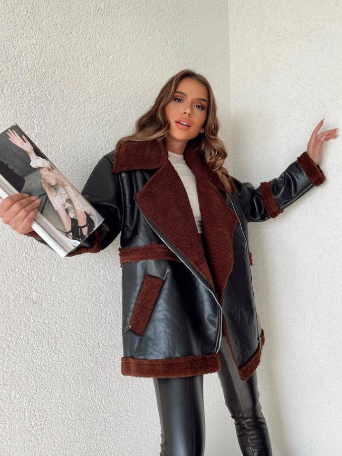 Women Long Leather Jacket for wholesale by Jaglion