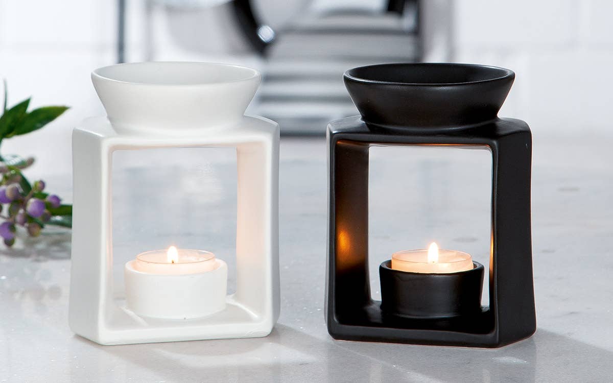 Gilde Handwerk Macrander GmbH & Co. KG - Wholesale Wax Warmer - Ceramic aroma burner “Black&White” VE 4 so1