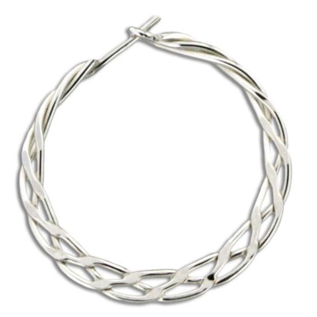 Braided 25mm Hoop Earring for wholesale by Mark Steel Jewelry