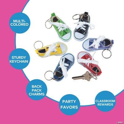 Fun Express - Wholesale Keychain - Unisex - CANVAS TENNIS SHOE KEY CHAIN2